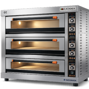 horno de piso refractario con 3 camaras para 6 bandejas y 9 bandejas